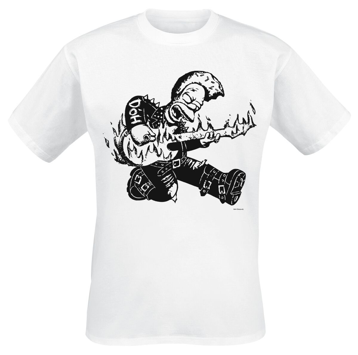 The Simpsons Homer with guitar T-Shirt white - Image 2