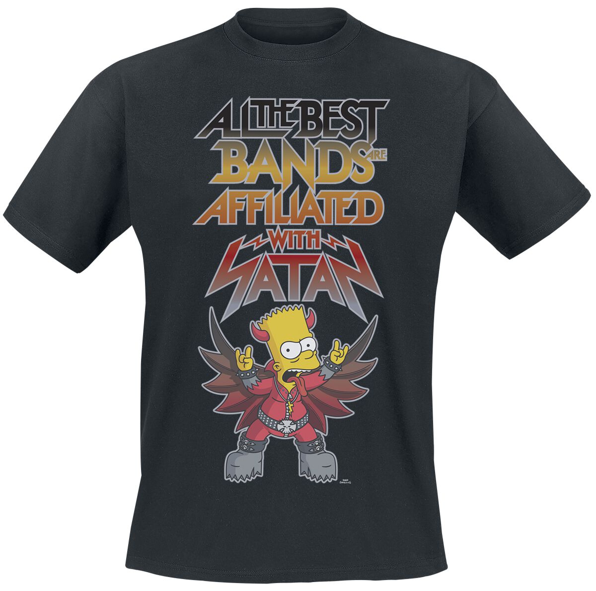 The Simpsons All the best Bands are affiliated with Satan T-Shirt black - Image 2