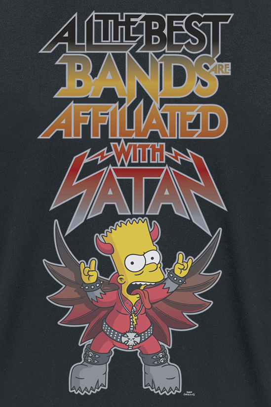 The Simpsons All the best Bands are affiliated with Satan T-Shirt black - Image 3