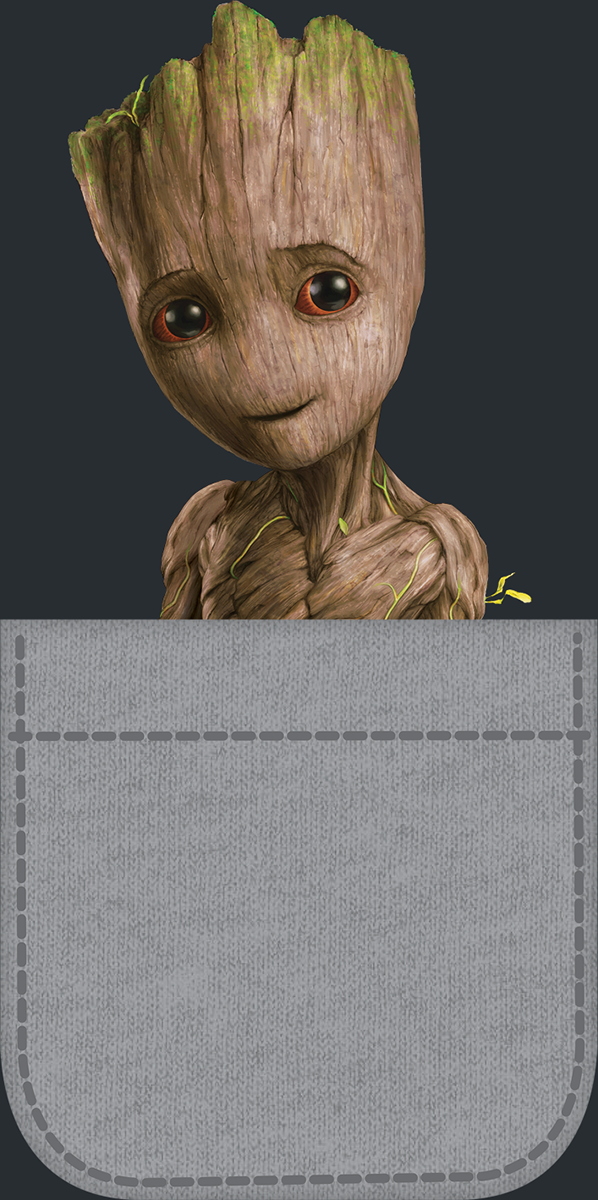 Guardians Of The Galaxy Pocket Groot T-Shirt black - Image 3