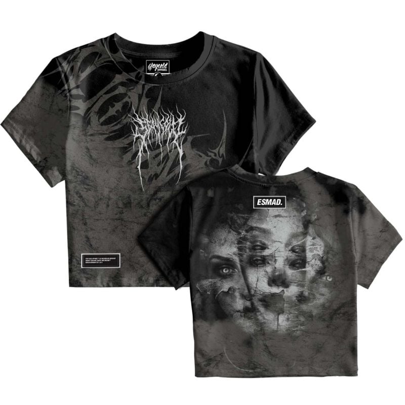 Stay Cold Apparel Trinity (custom) - Cropped T-shirt (200GSM) T-Shirt black grey - Image 2