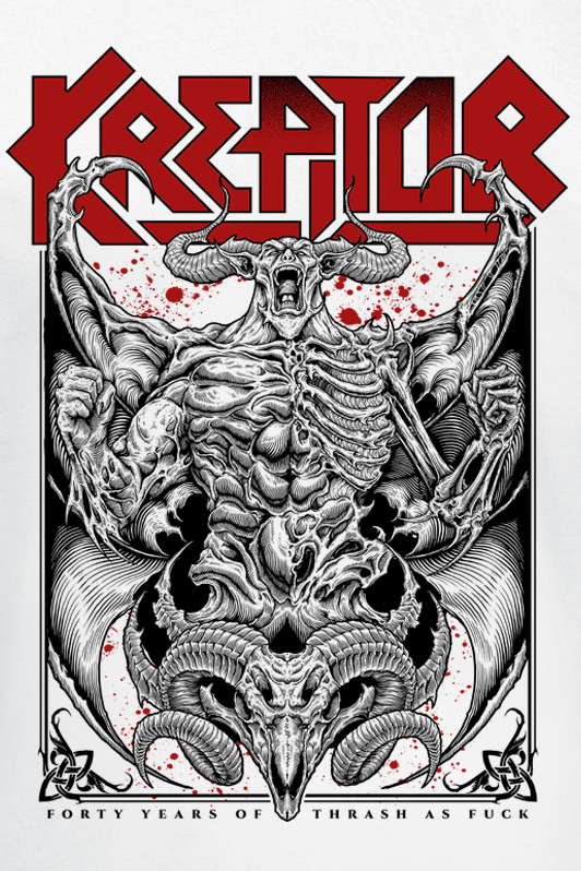 Kreator 40 Years Of Thrash T-Shirt white - Image 3