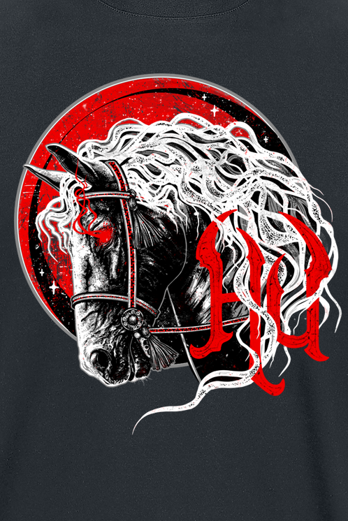 The Hu Red Eyes Horse T-Shirt black - Image 3