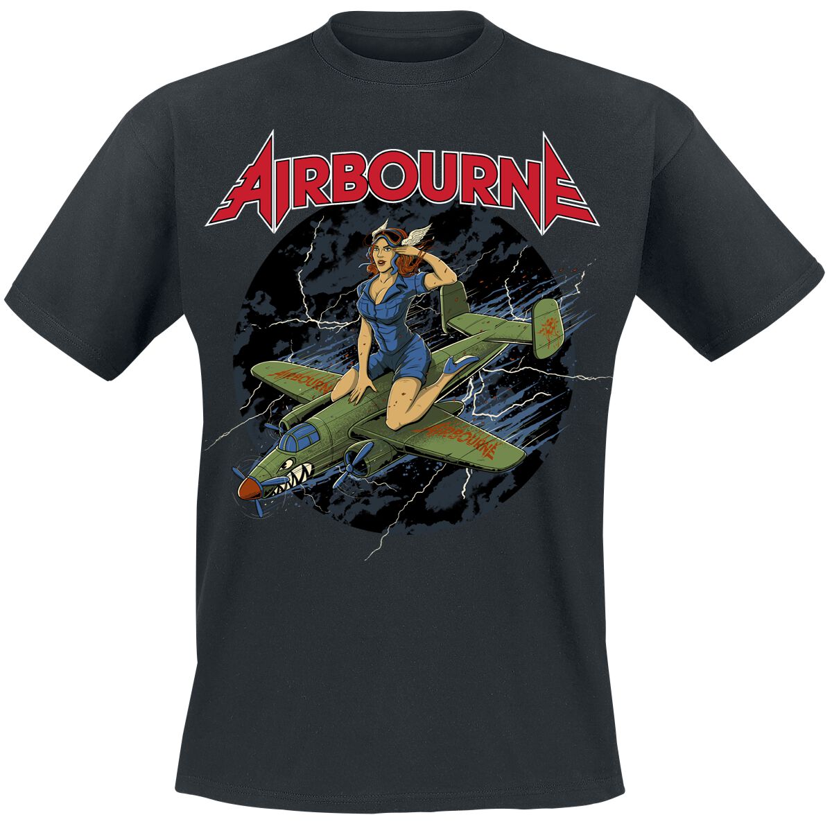 Airbourne Straddled Pin-Up T-Shirt black - Image 2