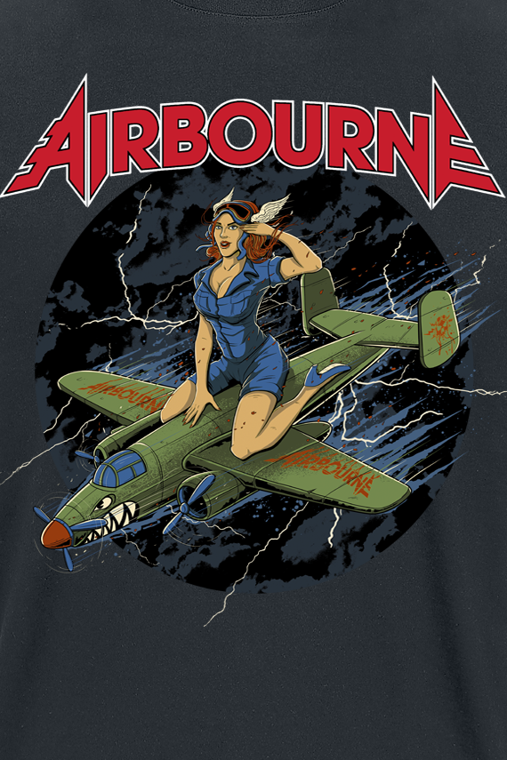 Airbourne Straddled Pin-Up T-Shirt black - Image 3