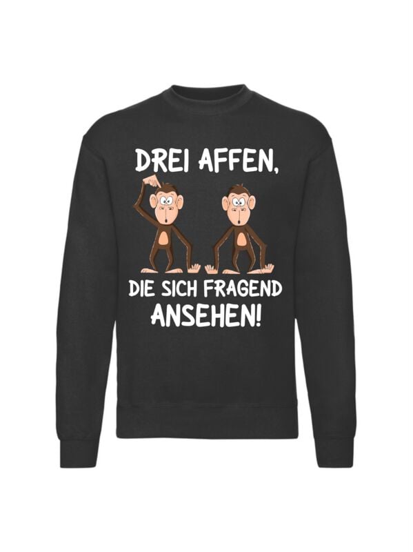 Tierisch Drei Affen, die sich fragend ansehen! Sweatshirt black - Image 2