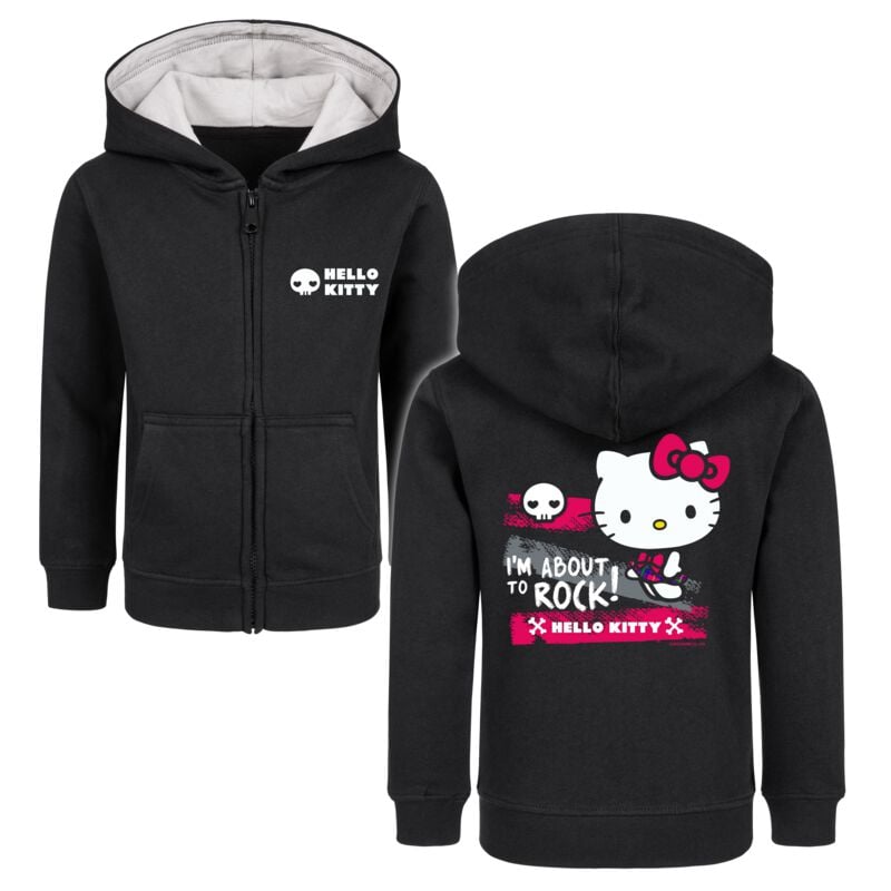 Hello Kitty Metal-Kids - I'm about to rock Kids' hooded jackets black - Image 2