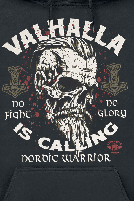 Valhalla is calling - No Fight No Glory - Nordic Warrior Valhalla is calling Hoodie black - Image 3