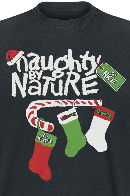 Naughty by Nature Candy Cane Logo T-Shirt black - Image 3