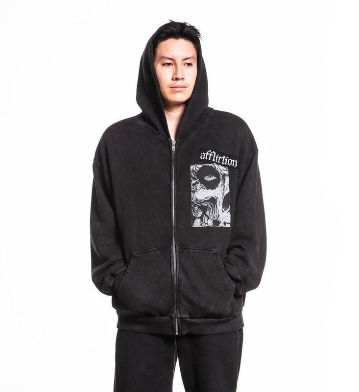 Affliction Misfits - Skull Hoodie Jacket black - Image 2