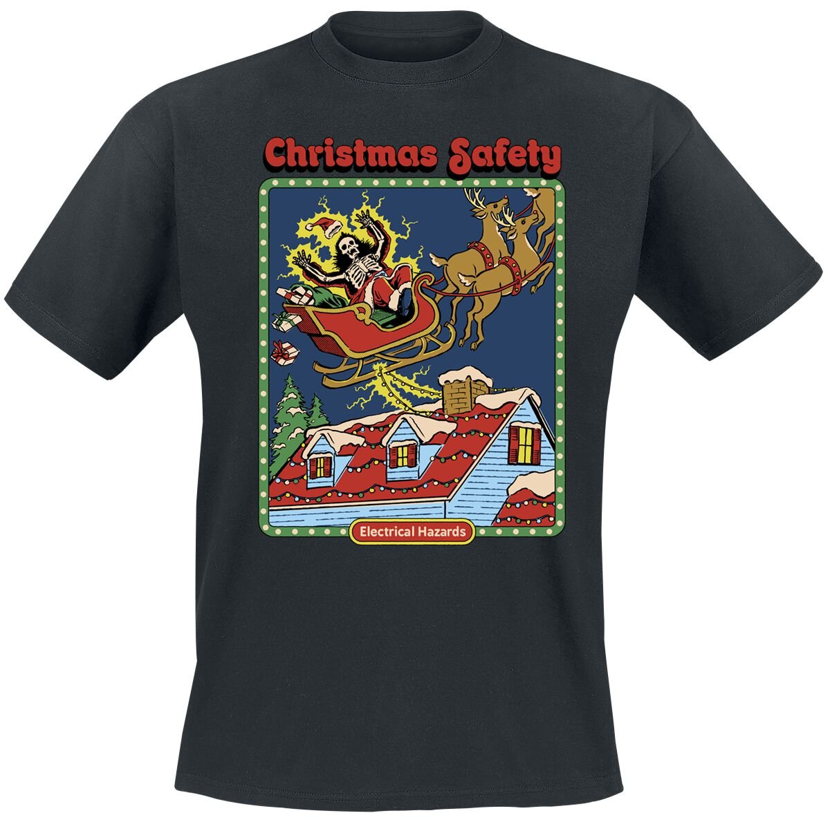 Steven Rhodes Christmas Safety T-Shirt black - Image 2