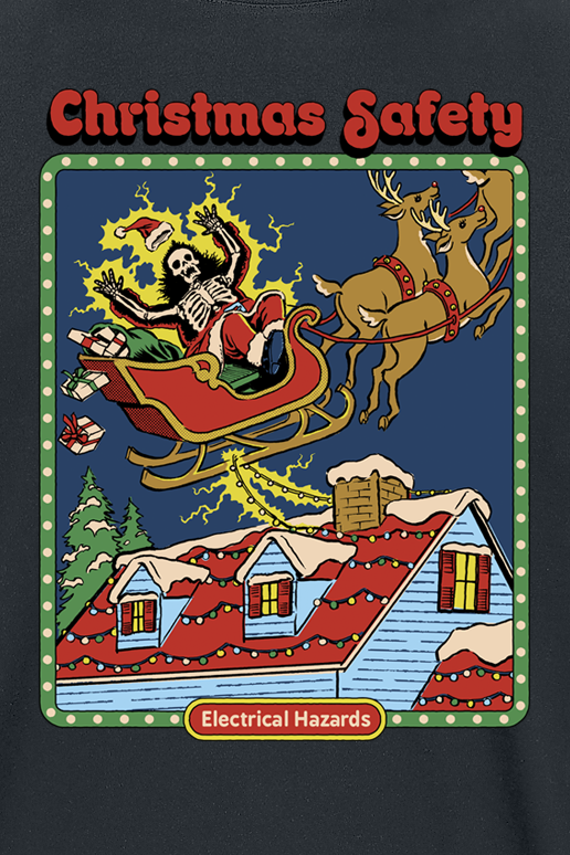 Steven Rhodes Christmas Safety T-Shirt black - Image 3