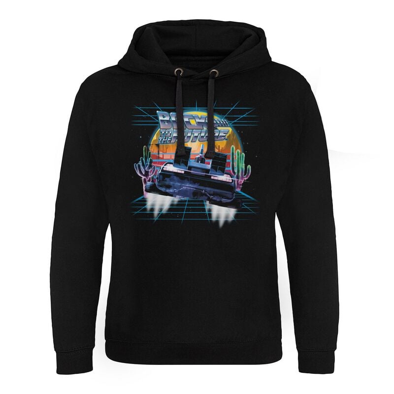 Back To The Future Retro Neon Desert Hoodie black - Image 2