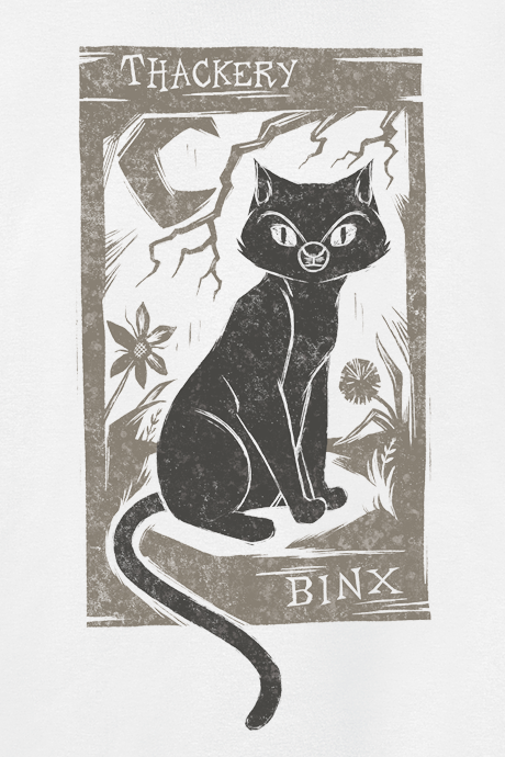 Hocus Pocus Woodcut - Thackery Binx T-Shirt white - Image 3