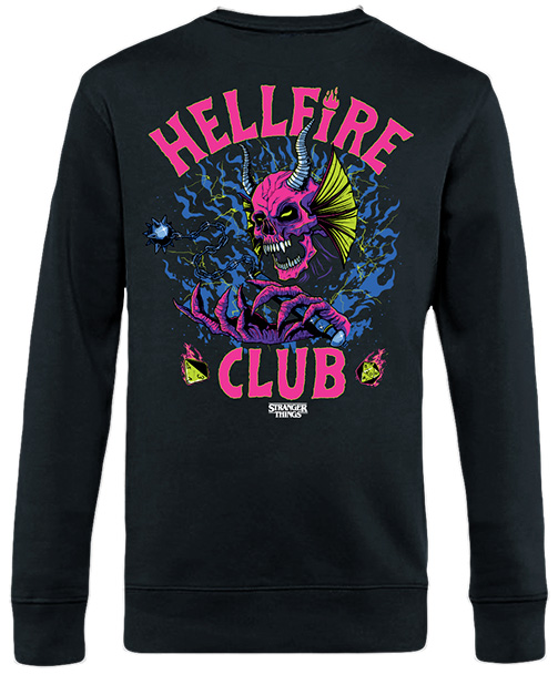 Stranger Things Pink Hellfire Club Sweatshirt black - Image 3