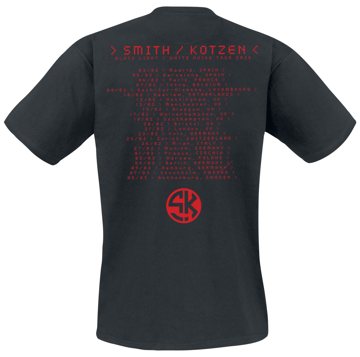 Smith Kotzen Smith Kotzen tour 2026 T-Shirt black - Image 3