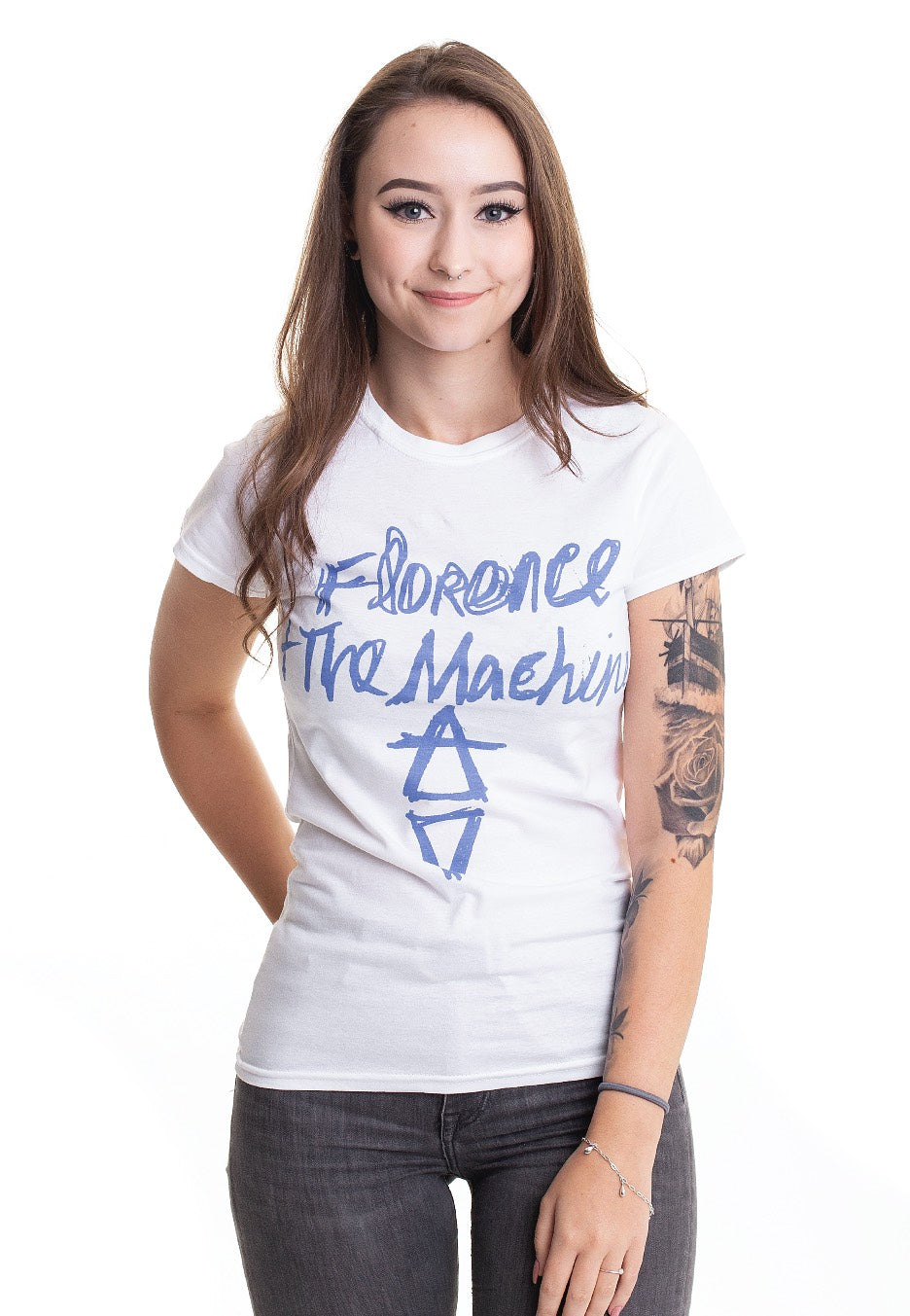 Florence + The Machine - Hand Drawn Logo White - Girly - white - XL - 100% Cotton,Jersey