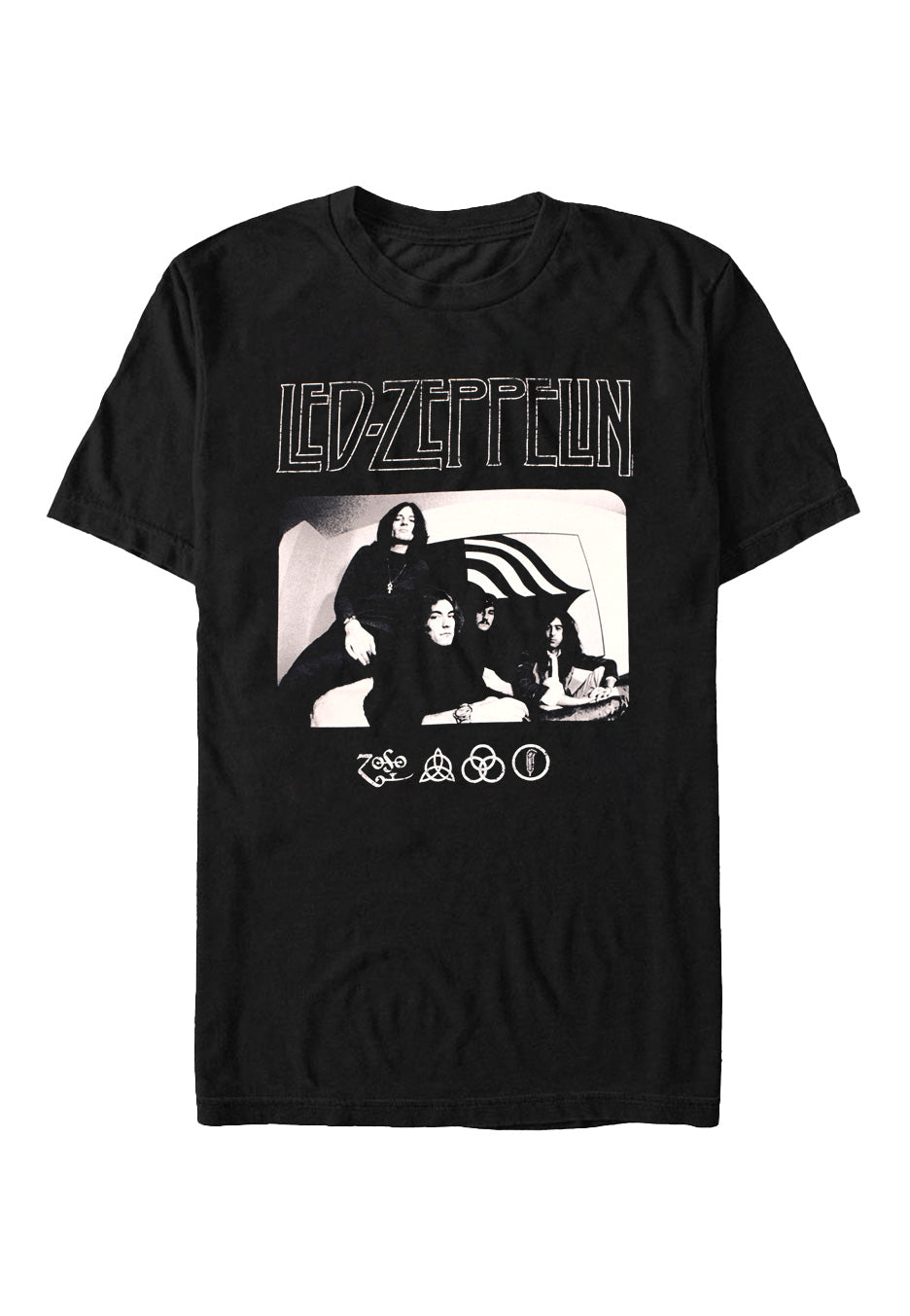 Led Zeppelin - Icon Logo Photo - T-Shirt - black - S - 100% Cotton