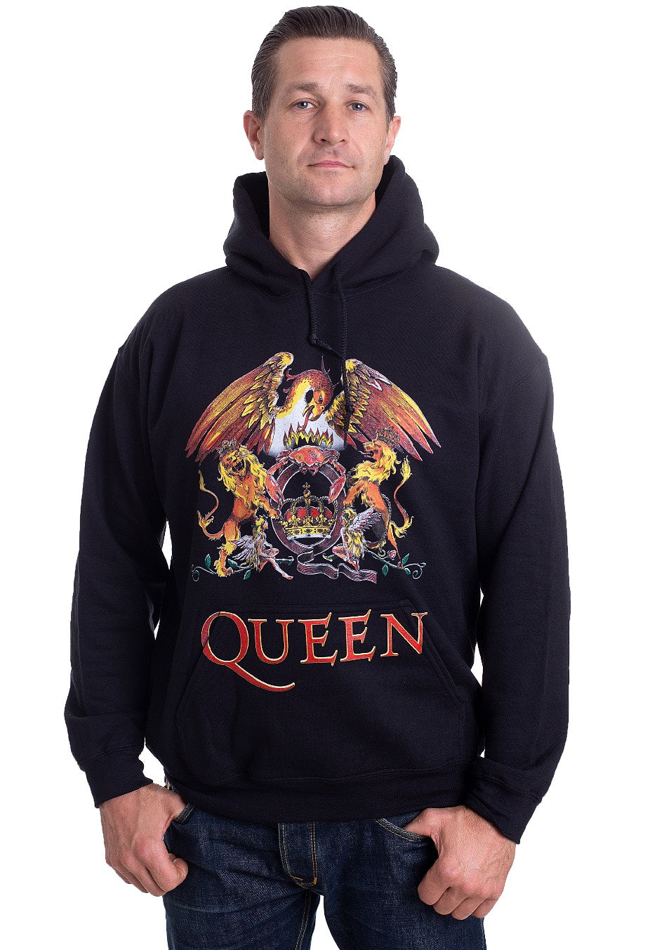 Queen - Classic Crest - Hoodie - black - XXL - 80% Cotton, 20% Polyester