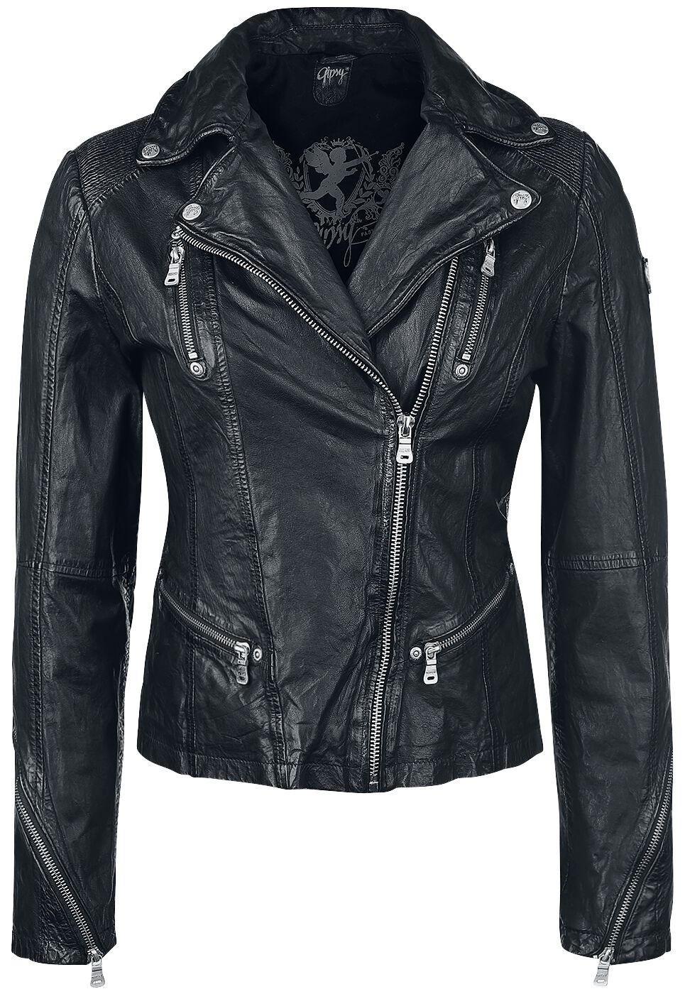 Gipsy Happy Silver Leather Jacket black - Image 2