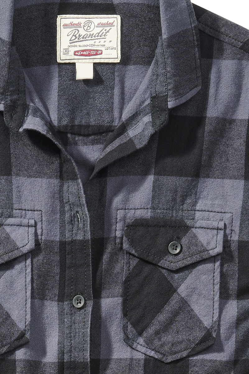 Brandit Amy Flannel Checkshirt Flanel Shirt black grey - Image 3