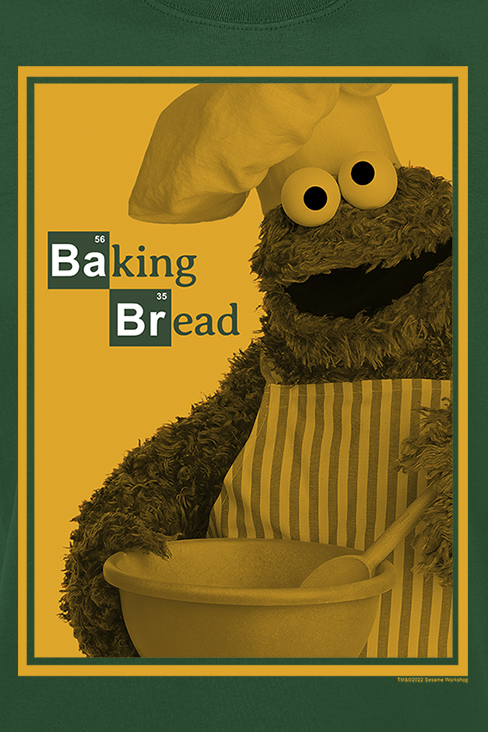 Sesame Street Cookie Monster - Baking Bread T-Shirt green - Image 3