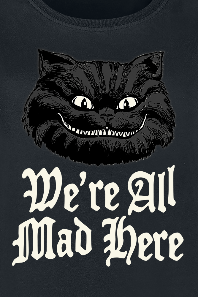 Alice in Wonderland Mad T-Shirt black - Image 3