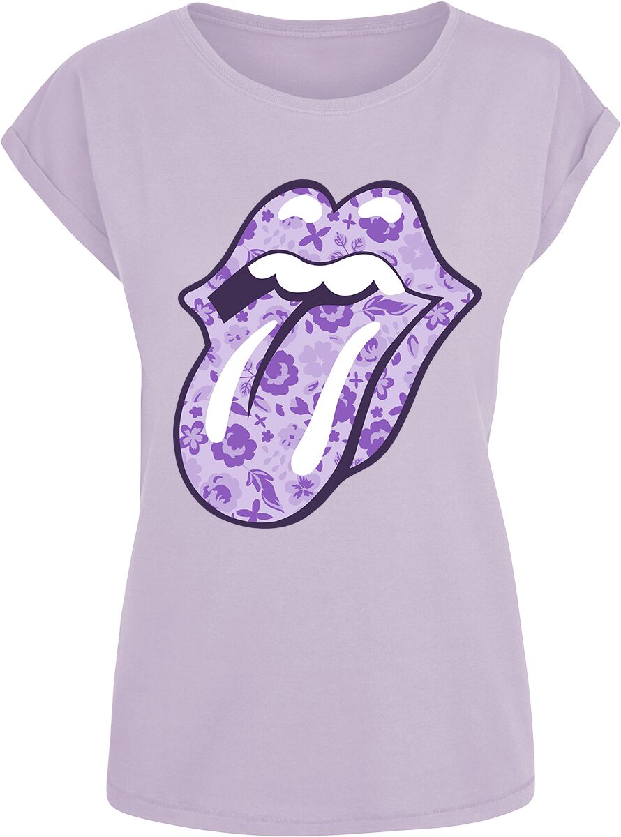The Rolling Stones Floral Tongue T-Shirt lilac