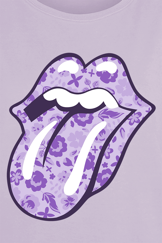 The Rolling Stones Floral Tongue T-Shirt lilac - Image 3