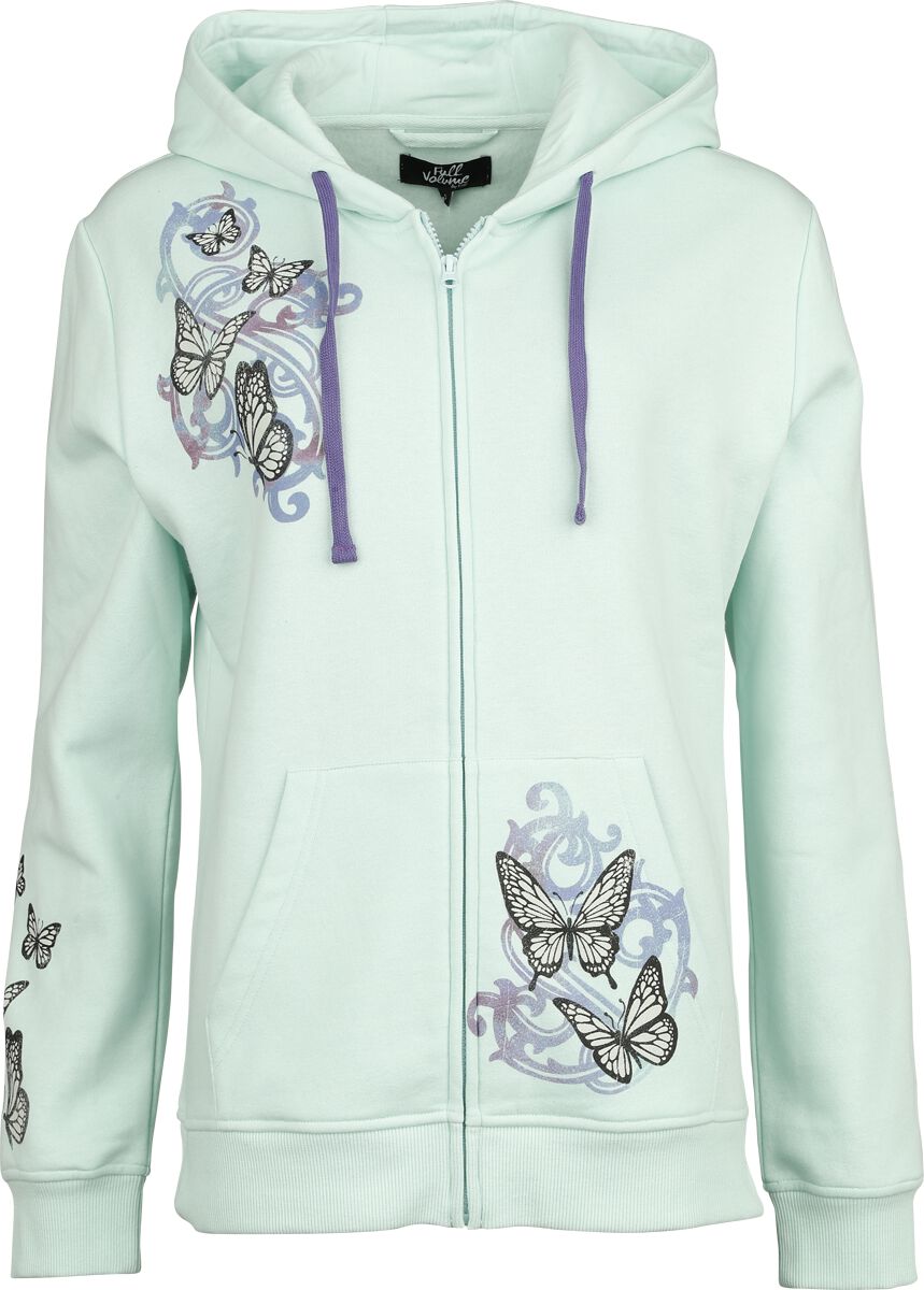Full Volume by EMP Zip Hoodie with butterflies and skulls Hoodie Jacket mint - Image 2