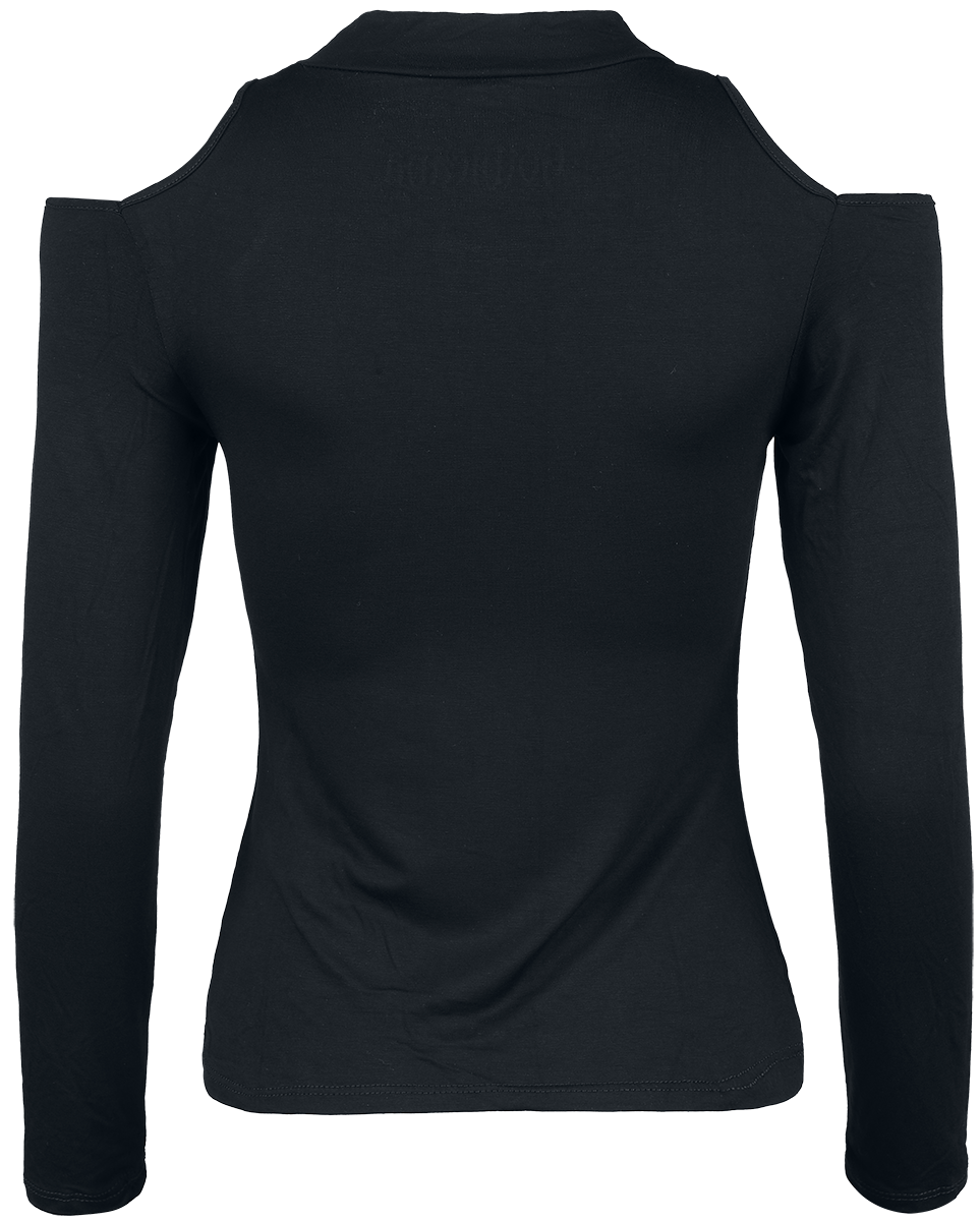 Gothicana by EMP Longsleeved Shirt with cut-out details Long-sleeve Shirt black - Image 3