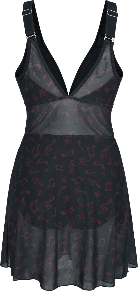 Full Volume by EMP Bathing Suit with Mesh Dress Swimsuit black dark red - Image 3