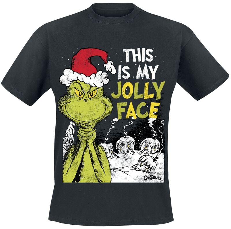 The Grinch This Is My Jolly Face T-Shirt black - Image 2