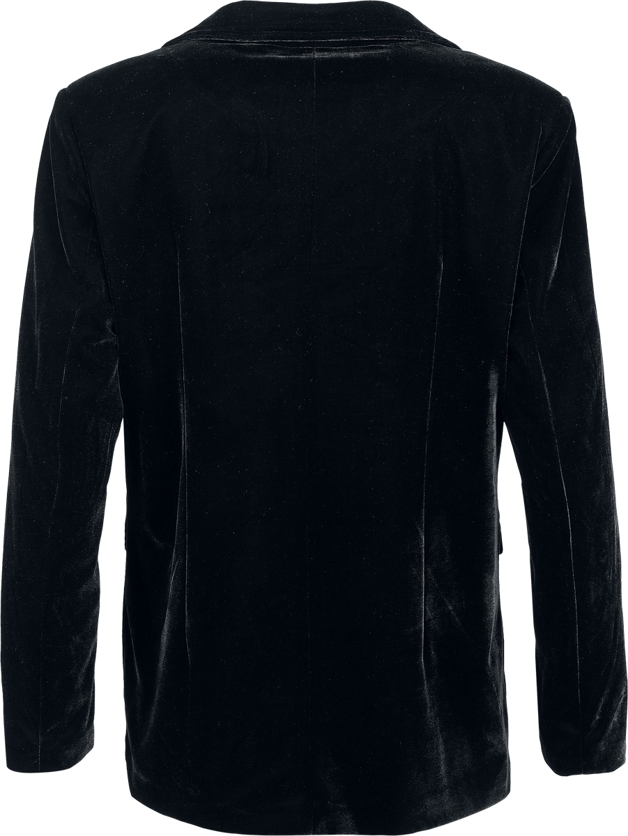 Black Premium by EMP Essential Velvet Blazer, loose fit Blazer black - Image 3