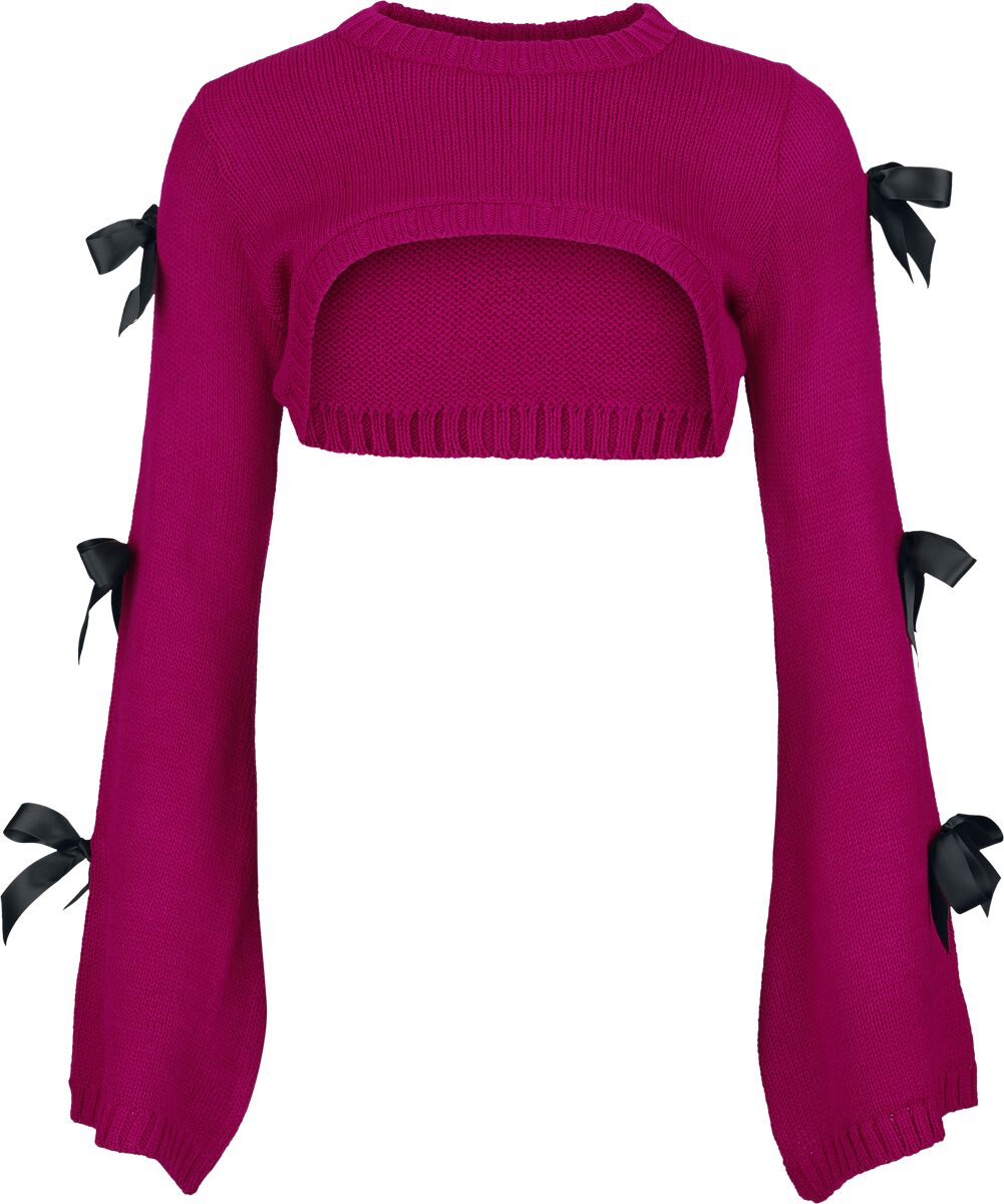 Poizen Industries Shadowbell Bolero Knit jumper pink black - Image 2