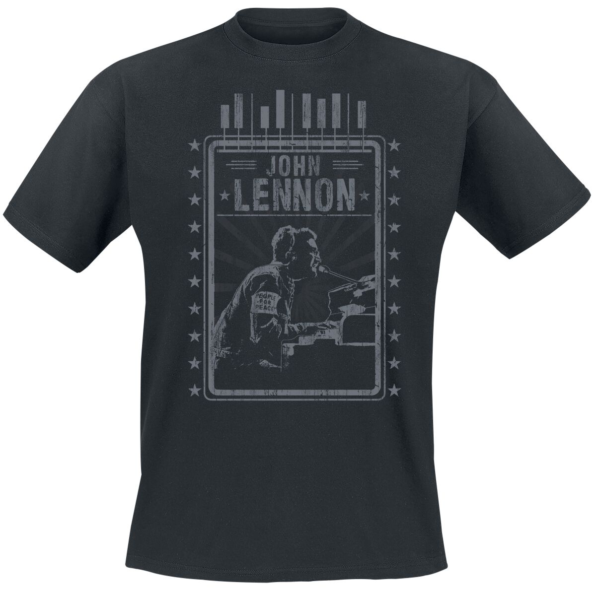 John Lennon Piano T-Shirt black - Image 2