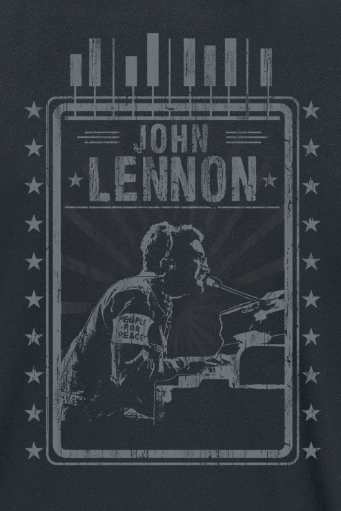 John Lennon Piano T-Shirt black - Image 3