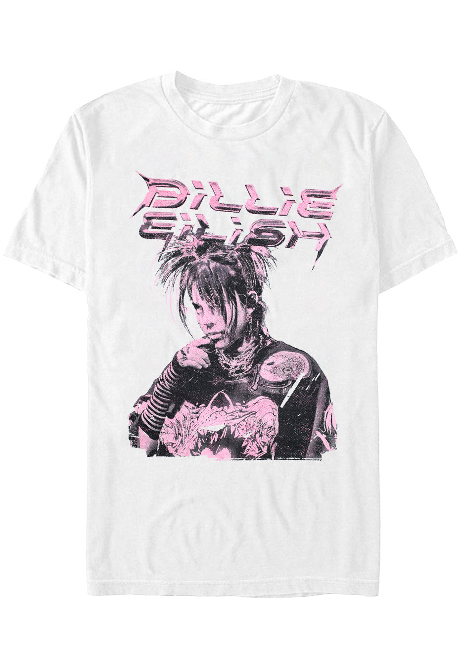 Billie Eilish - Purple Illustration - T-Shirt - white - XXL - 60% Cotton, 40% Polyester,Jersey