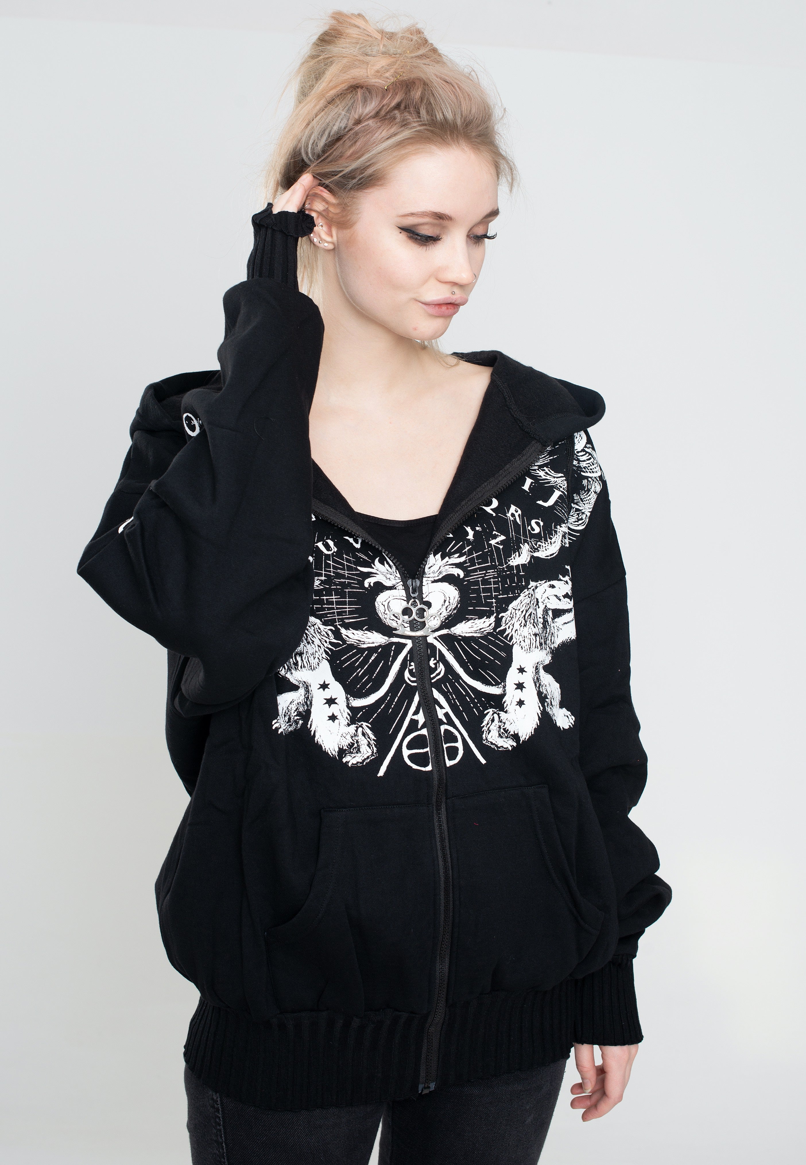 Jawbreaker - Ouija Lion Board Print Oversized Black - Zipper